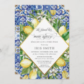 レモン彼女は彼女のメイン絞りブライダルシャワーを見つけた 招待状 (正面/裏面)