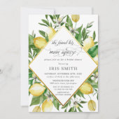 レモン彼女は彼女のメイン絞りブライダルシャワーを見つけた 招待状 (正面)