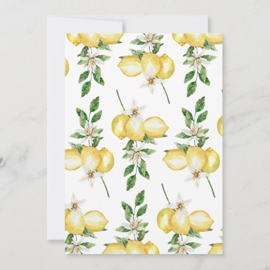 レモン彼女は彼女のメイン絞りブライダルシャワーを見つけた 招待状 (裏面)