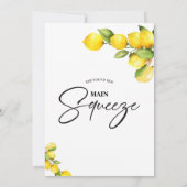 レモン彼女は彼女の主な絞りブライダルシャワーを見つけた 招待状 (裏面)