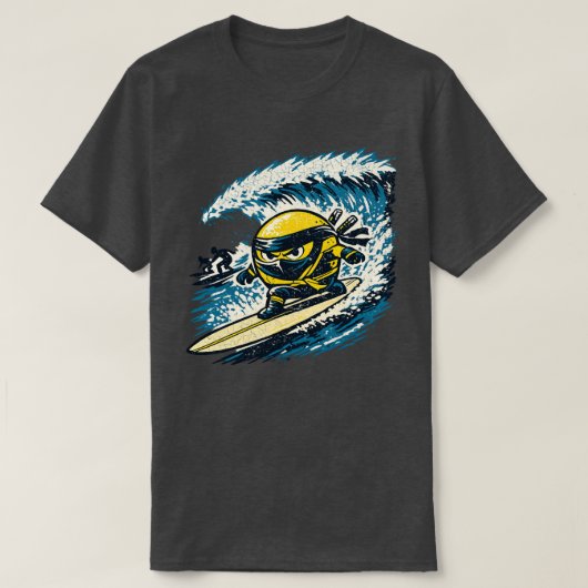 レモン忍者サーフレース - ビンテージサマーニンジャ Tシャツ (デザイン正面)