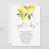 レモン性別の表示パーティー 招待状 (正面)