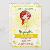 レモン招待レモネードスタンド招待シトラス 招待状 (正面/裏面)