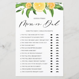 レモン推測ママまたはパパ赤ちゃんシャワーのゲーム