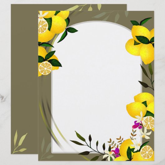 レモン文房具紙 (正面/裏面)