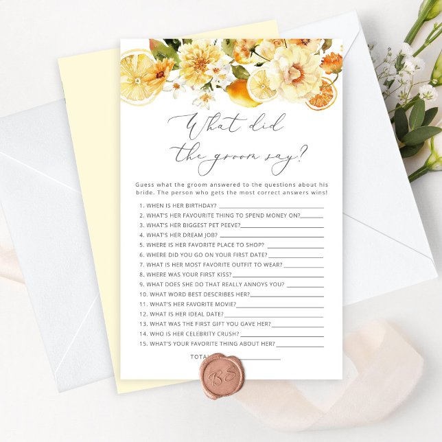 レモン新郎は何と言ったブライダルシャワーゲーム (クリエイターアップロード済み)