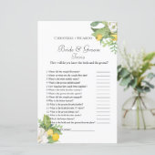 レモン新郎新婦トリビアブライダルシャワーゲームカード (スタンド正面)