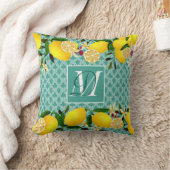 レモン日モチーフアクア クッション (ブランケット)