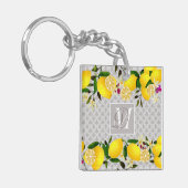 レモン日モチーフグレー キーホルダー (正面左)