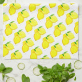 レモン果実水色シトラスパターンカントリー キッチンタオル (折り畳み)