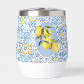 レモン果実青いタイルのコラージュ (正面)