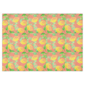 レモン果柄の黄色と桃色 テーブルクロス (正面(横))