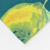 レモン果柄黄緑色 フリースブランケット (角)