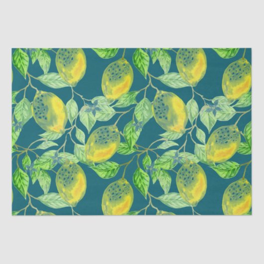 レモン果柄黄緑色 薄葉紙 (正面)