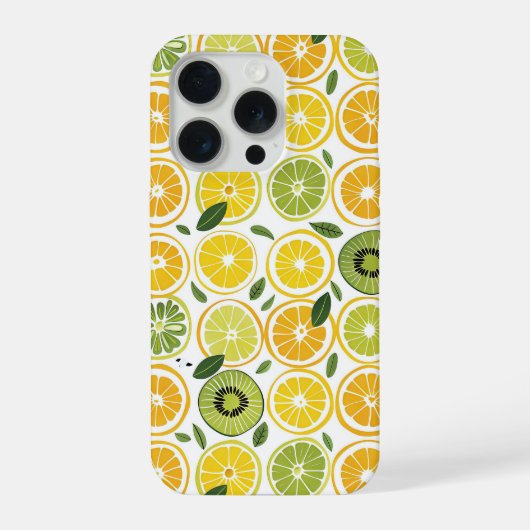 レモン柄のサマーiPhoneケース iPhoneケース (裏面)