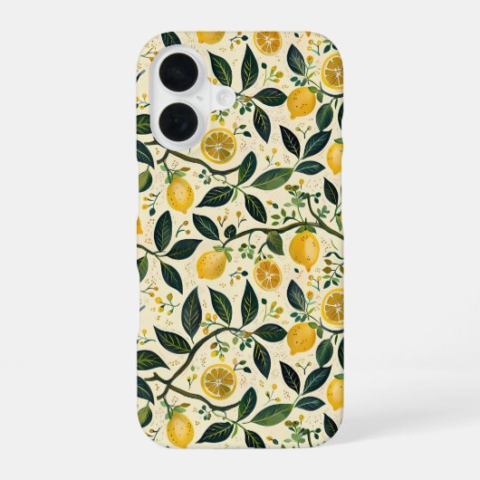 レモン柄のサマーiPhoneケース iPhone 16ケース (裏面)