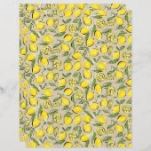 レモン柄イエローブラックタン紙シート (正面/裏面)