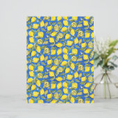 レモン柄イエローブルー紙シート (スタンド正面)