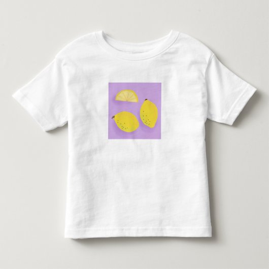 レモン柄ホワイトTシャツ  トドラーTシャツ (正面)