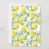 レモン柄 ハート メインスクイーズ ブライダルシャワー 招待状 (裏面)