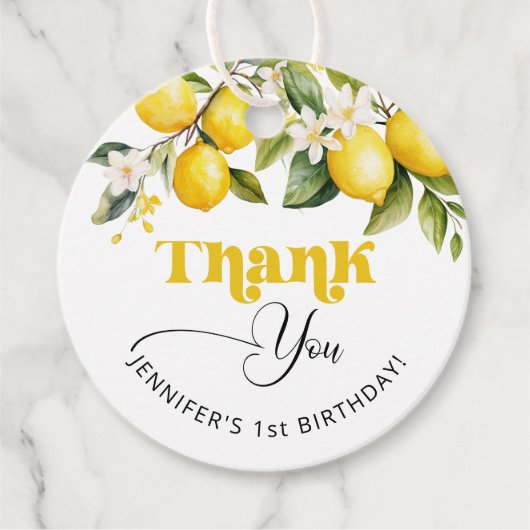 レモン柑橘系の誕生日パ感謝していーティー フェイバータグ (正面)