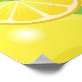 レモン柑橘系シームレスパターン背景 ポスター (角)