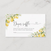 レモン柑橘系ベビーシャワーおむつラッフルカード エンクロージャーカード (正面)