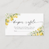 レモン柑橘系ベビーシャワーおむつラッフルカード エンクロージャーカード (正面)