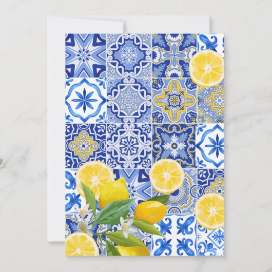 レモン柑橘系ママのメインスクイーズ赤ちゃんシャワー 招待状 (裏面)