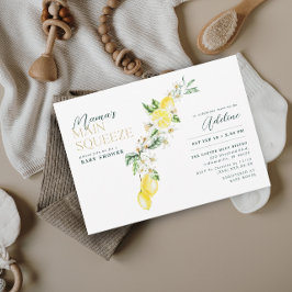 レモン柑橘系ママのメインスクイーズ赤ちゃんシャワー 招待状