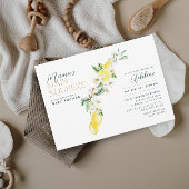 レモン柑橘系ママのメインスクイーズ赤ちゃんシャワー 招待状