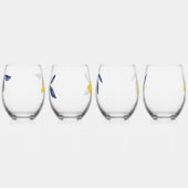 レモン柑橘系水の色パーソナライズされた名 ステムなしワイングラス (左)