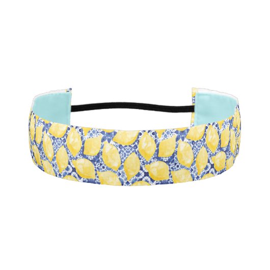 レモン柑橘系水彩青瓦地中海の瓦 アスレチックヘッドバンド (正面)