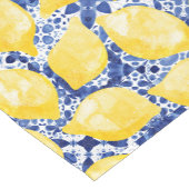 レモン柑橘系水彩青瓦地中海の瓦 ショートテーブルランナー (コーナー)