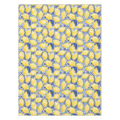 レモン柑橘系水彩青瓦地中海の瓦 テーブルクロス (正面)