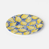レモン柑橘系水彩青瓦地中海の瓦 ペーパープレート (アングル)