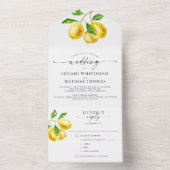 レモン柑橘系水結婚色の食事の選択 オールインワン招待状 (内側)
