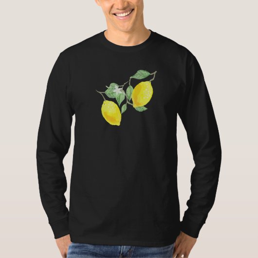 レモン柑橘類と緑の実葉果 Tシャツ (正面)