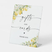 レモン柑橘類のウェディングギフトとカードサイン 台座サイン (正面)