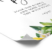 レモン柑橘類のブライダルシャワーミモザバーサイン ポスター (角)