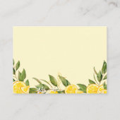 レモン柑橘類の夏の願い良い赤ちゃんシャワー エンクロージャーカード (裏面)