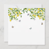 レモン柑橘類の水の色ベビーシャワー 招待状 (裏面)