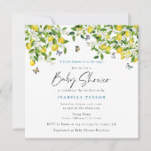 レモン柑橘類の水の色ベビーシャワー 招待状 (正面)