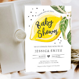 レモン柑橘類の緑の夏のベビーシャワー 招待状