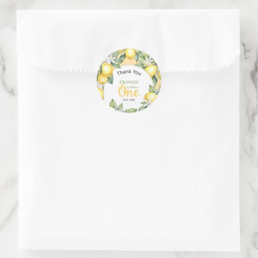 レモン柑橘類の誕生日シール ラウンドシール (バッグ)