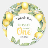 レモン柑橘類の誕生日シール ラウンドシール (正面)