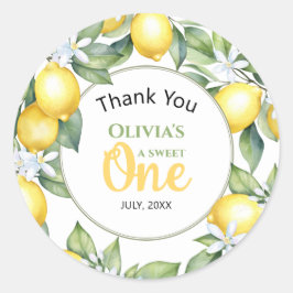 レモン柑橘類の誕生日シール ラウンドシール