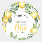 レモン柑橘類の誕生日シール ラウンドシール (正面)