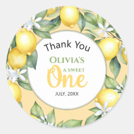 レモン柑橘類の誕生日シール ラウンドシール