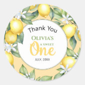 レモン柑橘類の誕生日シール ラウンドシール (正面)